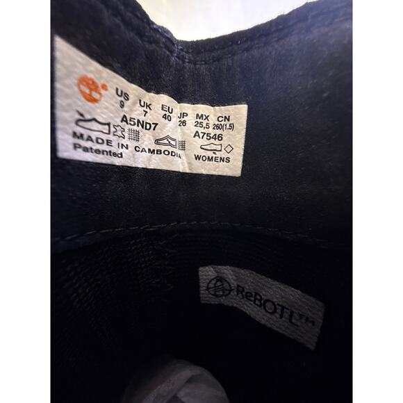 Timberland Cortina Valley Chelsea Boots Womens 9 Black Leather Lug Sole Pull On - Picture 8 of 11